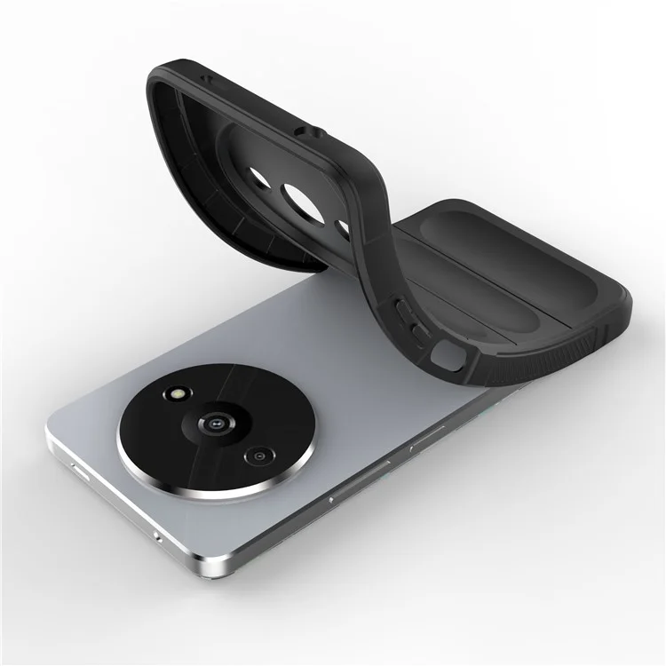 Para Xiaomi Redmi A3 / Poco C61 4G Capa Protetora de Telefone TPU Anti-Deslizante Traseira Robusta - Preto