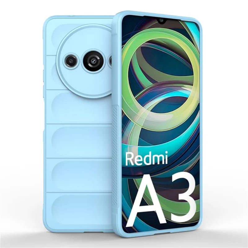 For Xiaomi Redmi A3 / Poco C61 4G Phone Protective Cover TPU Anti-slip Rugged Back Case - Baby Blue