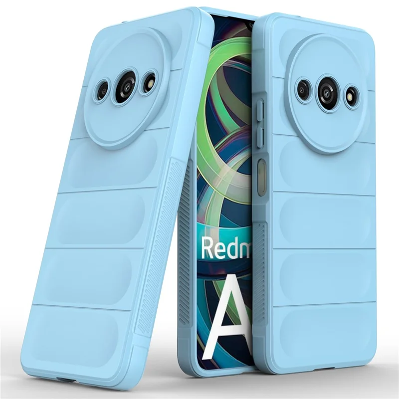 For Xiaomi Redmi A3 / Poco C61 4G Phone Protective Cover TPU Anti-slip Rugged Back Case - Baby Blue