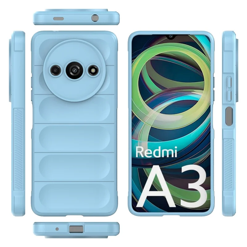For Xiaomi Redmi A3 / Poco C61 4G Phone Protective Cover TPU Anti-slip Rugged Back Case - Baby Blue