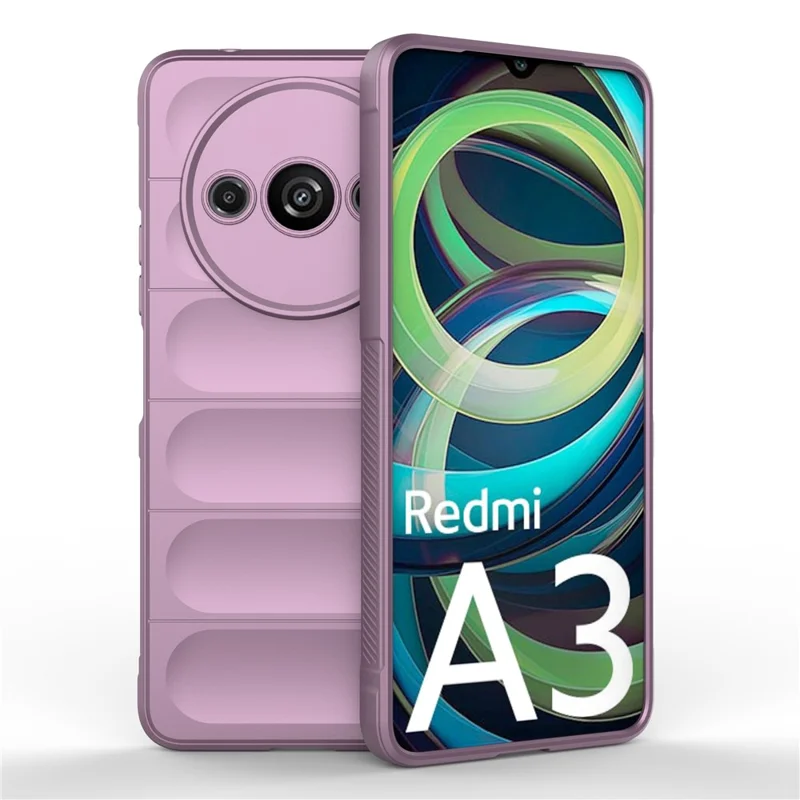 For Xiaomi Redmi A3 / Poco C61 4G Phone Protective Cover TPU Anti-slip Rugged Back Case - Light Purple