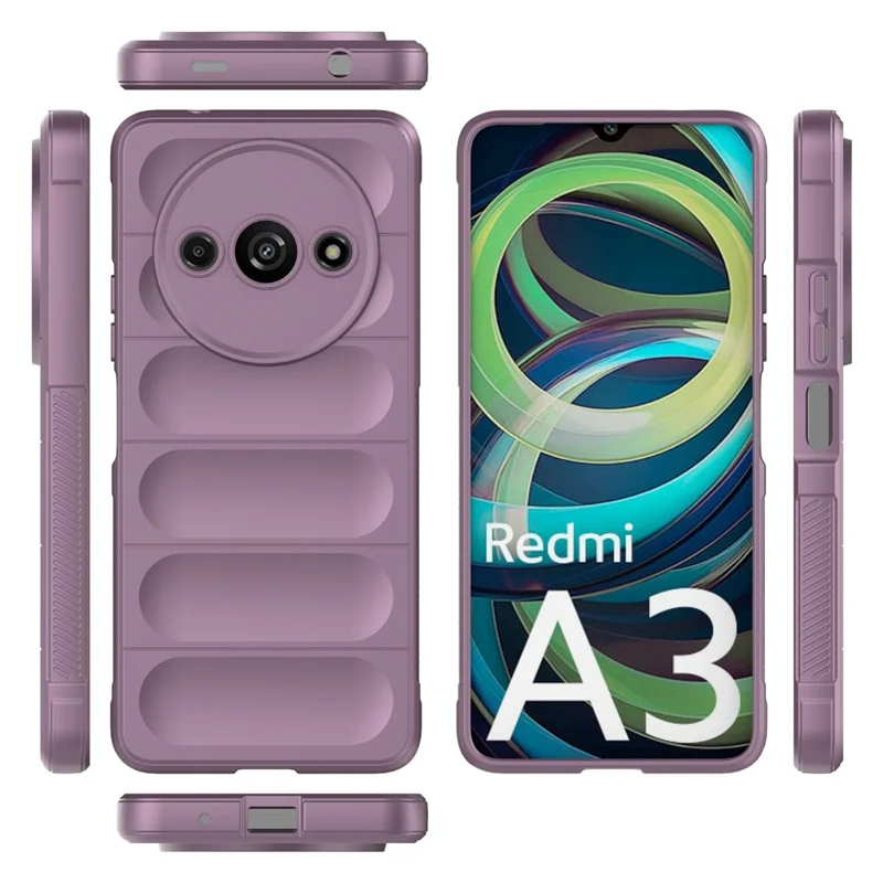 For Xiaomi Redmi A3 / Poco C61 4G Phone Protective Cover TPU Anti-slip Rugged Back Case - Light Purple