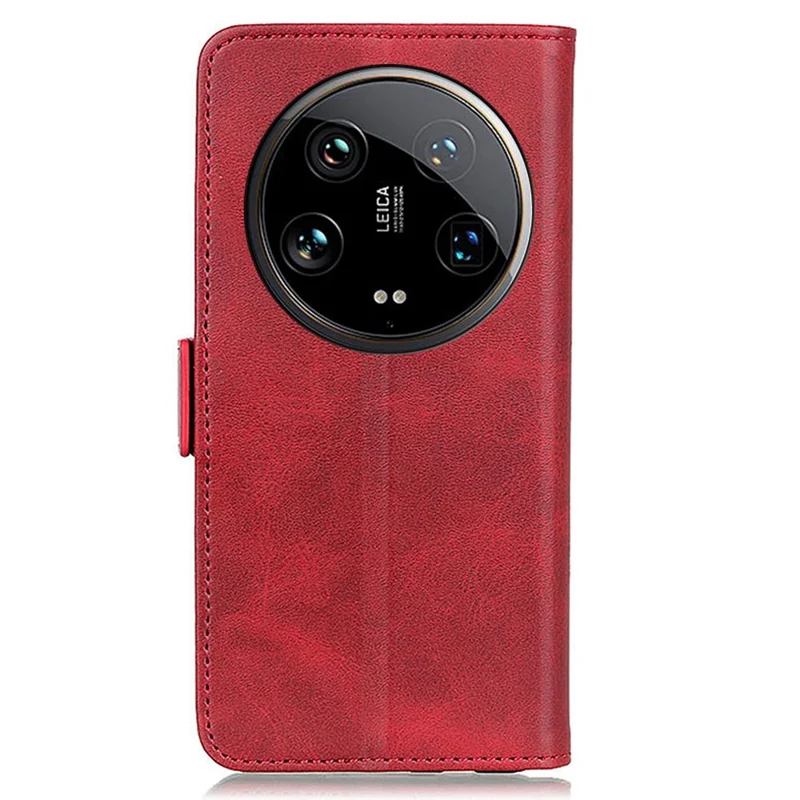 For Xiaomi 14 Ultra Case Magnetic Clasp Leather Wallet Flip Phone Cover - Red