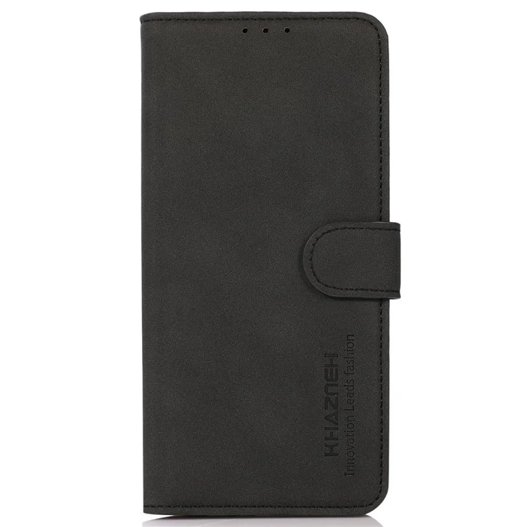KHAZNEH Para Motorola Moto G24 Power Capa de Couro à Prova de Choque e Carteira com Suporte - Preto