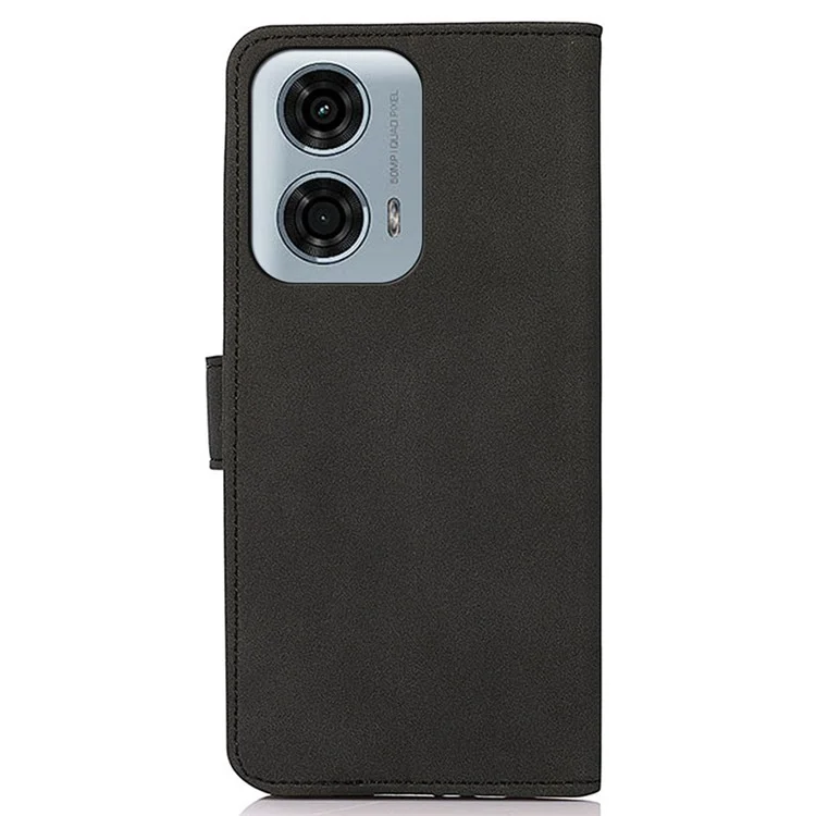 KHAZNEH Para Motorola Moto G24 Power Capa de Couro à Prova de Choque e Carteira com Suporte - Preto