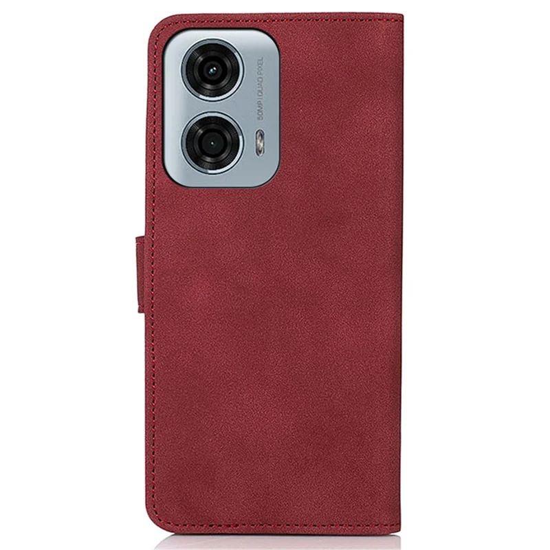 KHAZNEH For Motorola Moto G24 Power Shockproof Leather Case Wallet Stand Cover - Red