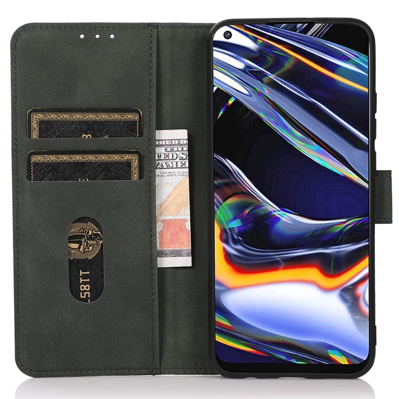 KHAZNEH Für Motorola Moto G24 Power Stoßfeste Lederhülle Brieftasche Stand-Cover - Grün