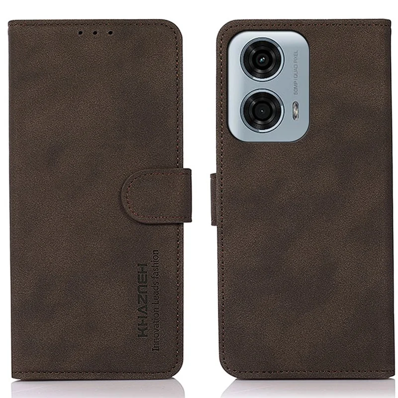 KHAZNEH For Motorola Moto G24 Power Shockproof Leather Case Wallet Stand Cover - Brown