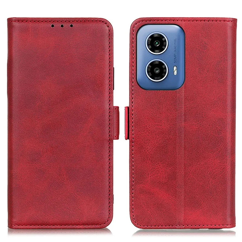 For Motorola Moto G24 Power Case Stødfast PU-læder Wallet-telefonbeskyttelse - Rød