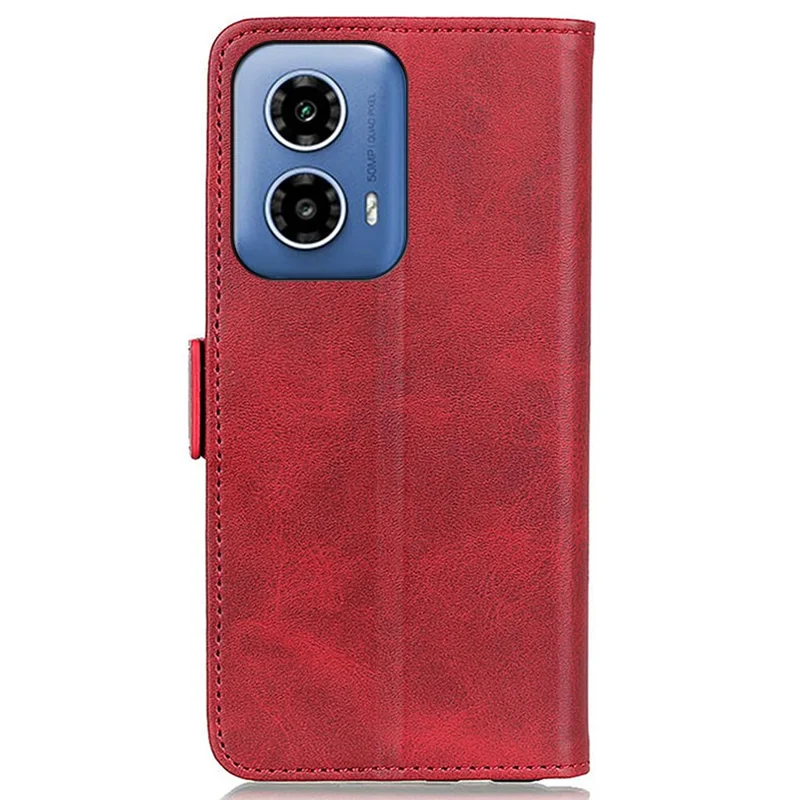 For Motorola Moto G24 Power Case Stødfast PU-læder Wallet-telefonbeskyttelse - Rød