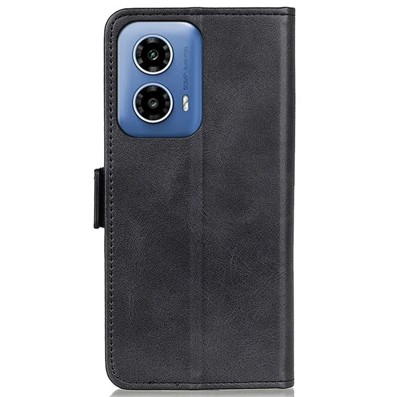 For Motorola Moto G24 Power Case Scratch Resistant PU Leather Wallet Phone Cover - Black