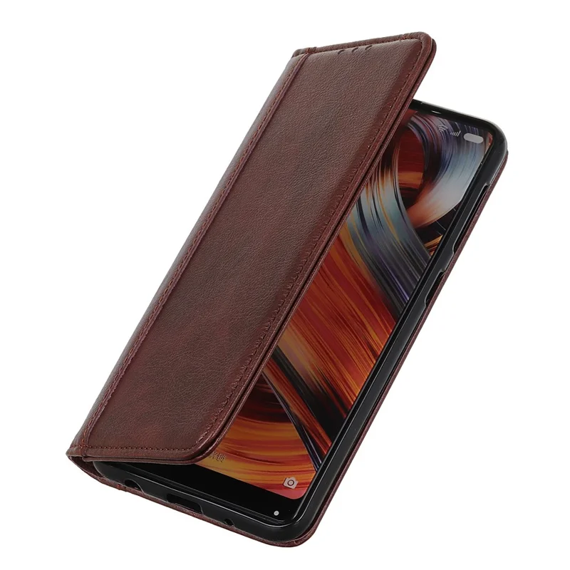Para Motorola Moto G24 Power Case Litchi Texture Split Leather Magnetic Closing Wallet Phone Cover - Marrón