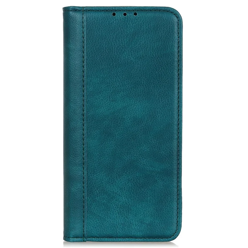 For Motorola Moto G24 Power Case Litchi Texture Split Leather Magnetic Closing Wallet Phone Cover - Green