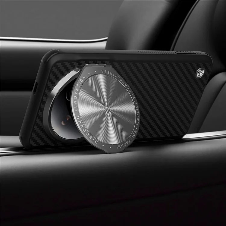 NILLKIN Carboprof Case para Xiaomi 14 Ultra Funda Cubierta del Obturador de la Cámara con Soporte TPU+Fibra de Aramida Carcasa de Teléfono