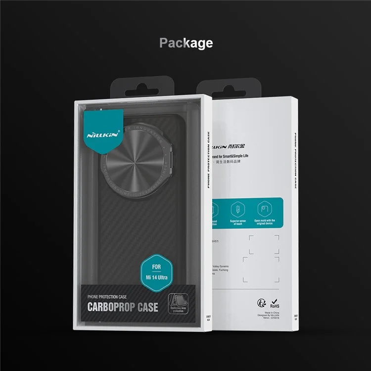 NILLKIN Carboprof Case para Xiaomi 14 Ultra Funda Cubierta del Obturador de la Cámara con Soporte TPU+Fibra de Aramida Carcasa de Teléfono