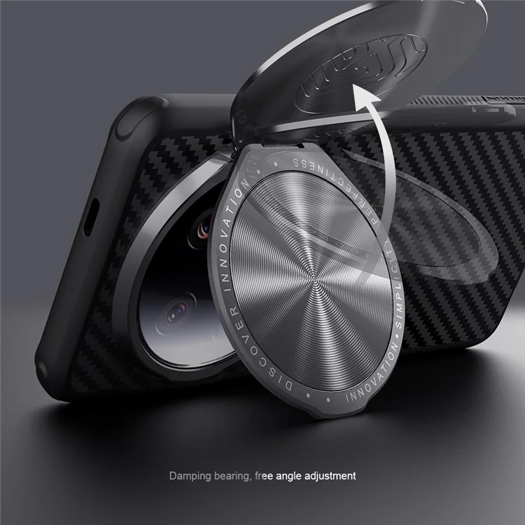 NILLKIN Carboprof Case para Xiaomi 14 Ultra Funda Cubierta del Obturador de la Cámara con Soporte TPU+Fibra de Aramida Carcasa de Teléfono