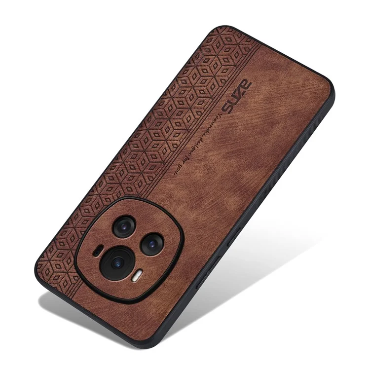 Étui AZNS For Honor Magic6 5G Imprimpé en Cuir PU Revêtu de TPU Téléphone Protecteur - Marron