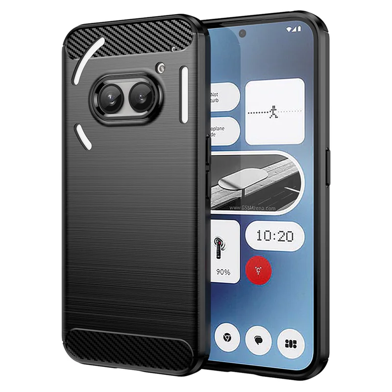 For Nothing Phone (2a) Plus / Phone (2a) Case Carbon Fiber Texture Phone TPU Cover - Black