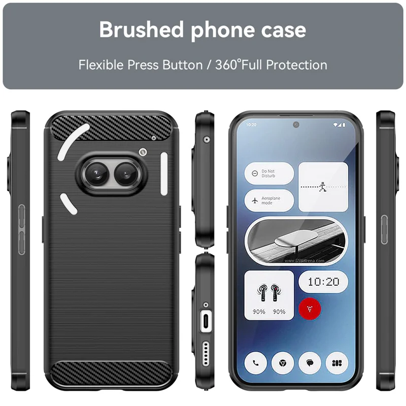 For Nothing Phone (2a) Plus / Phone (2a) Case Carbon Fiber Texture Phone TPU Cover - Black