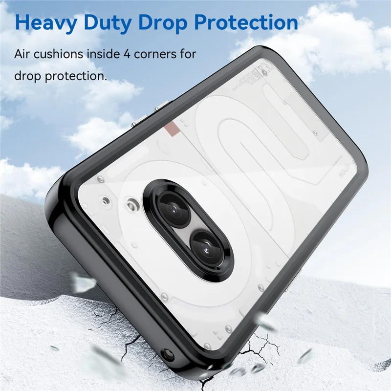 Pour Nothing Phone (2a) Plus / Phone (2a) Étui à Cadre TPU anti-chocs Coque de protection en acrylique transparent - Noir