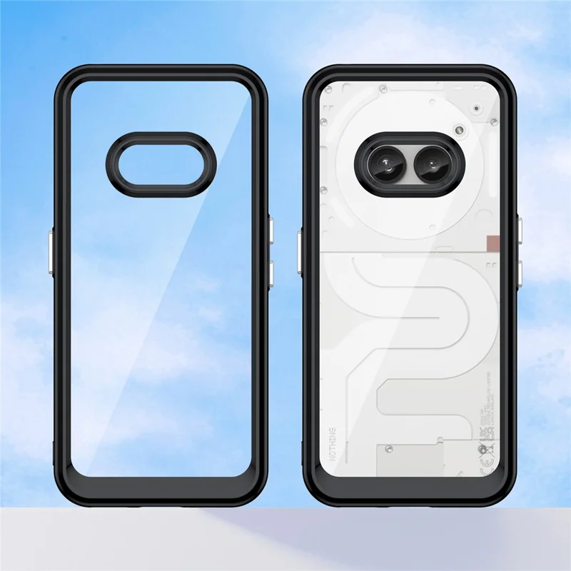 Pour Nothing Phone (2a) Plus / Phone (2a) Étui à Cadre TPU anti-chocs Coque de protection en acrylique transparent - Noir
