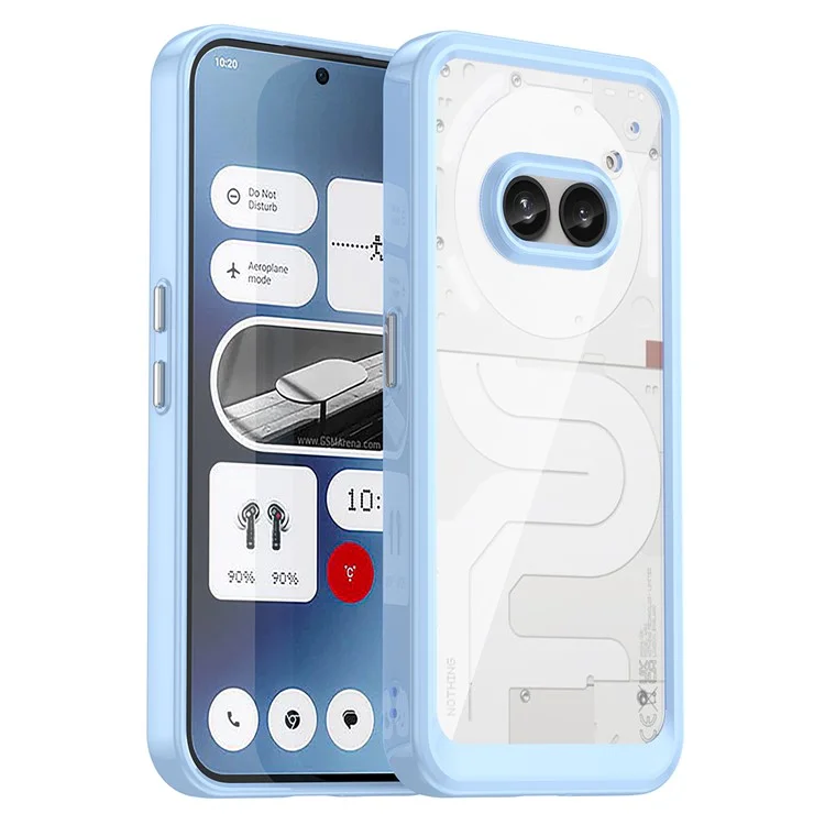 For Nothing Phone (2a) Plus / Phone (2a) Case Drop-Proof TPU Frame Clear Acrylic Protective Shell - Blue