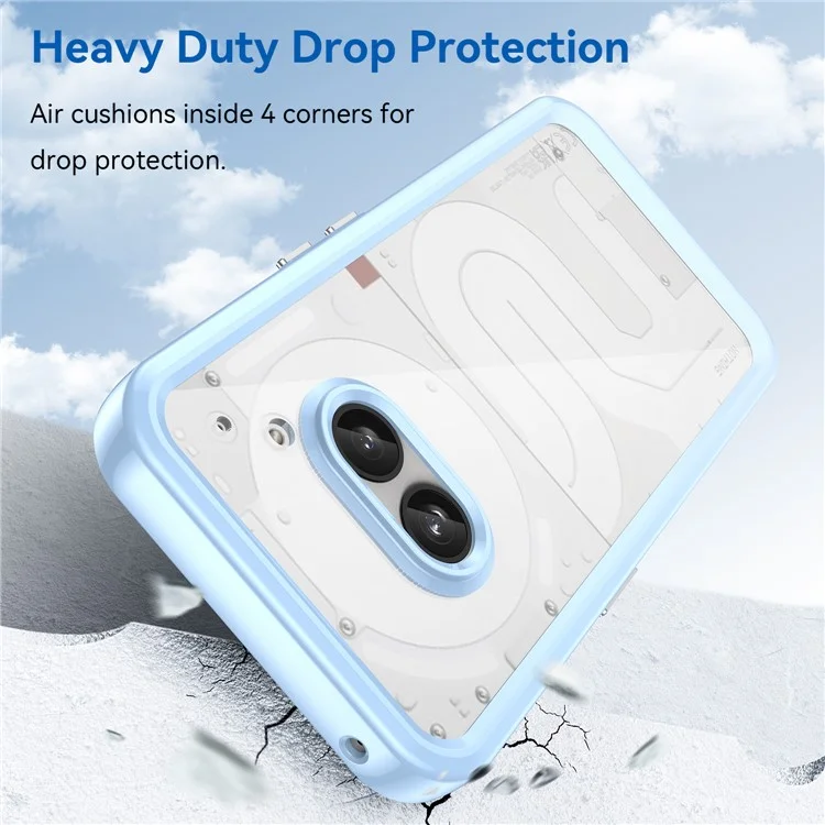 For Nothing Phone (2a) Plus / Phone (2a) Case Drop-Proof TPU Frame Clear Acrylic Protective Shell - Blue