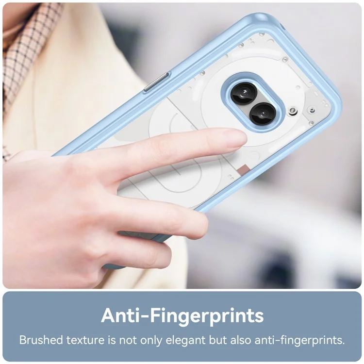 For Nothing Phone (2a) Plus / Phone (2a) Case Drop-Proof TPU Frame Clear Acrylic Protective Shell - Blue