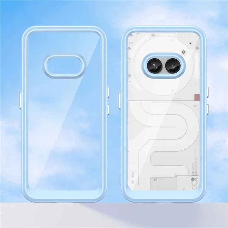 For Nothing Phone (2a) Plus / Phone (2a) Case Drop-Proof TPU Frame Clear Acrylic Protective Shell - Blue
