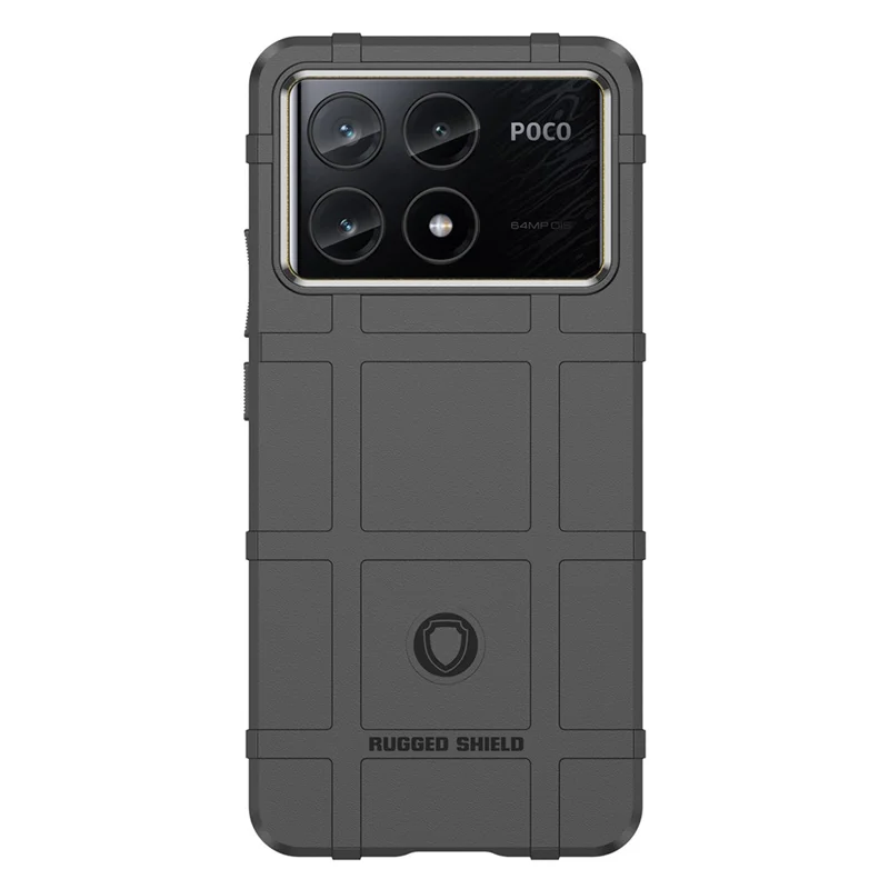 For Xiaomi Poco X6 Pro 5G / Redmi K70E 5G Case Square Grid Texture Non-slip TPU Phone Cover - Black