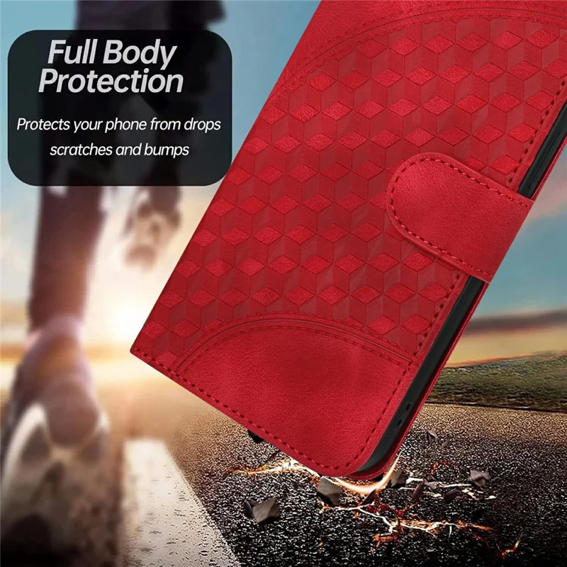 YX0060 For Google Pixel 9 Pro XL Case Elephant Head Pattern Leather Cell Phone Cover - Red