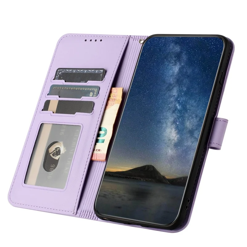 For Xiaomi Redmi Note 13 4G Phone Cases Mandala Flower Leather Wallet Mobile Cover with Strap - Purple