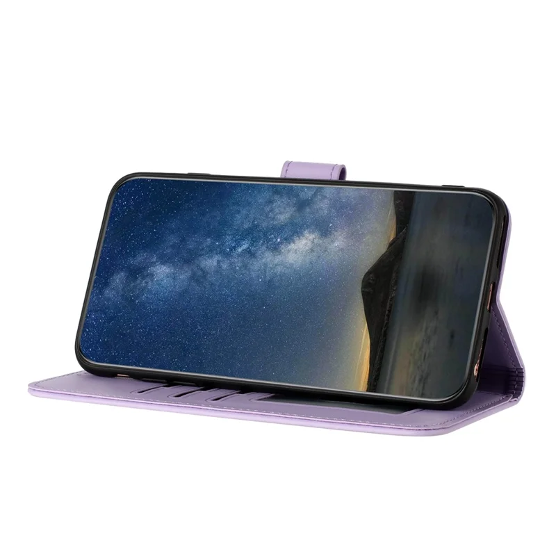 For Xiaomi Redmi Note 13 4G Phone Cases Mandala Flower Leather Wallet Mobile Cover with Strap - Purple