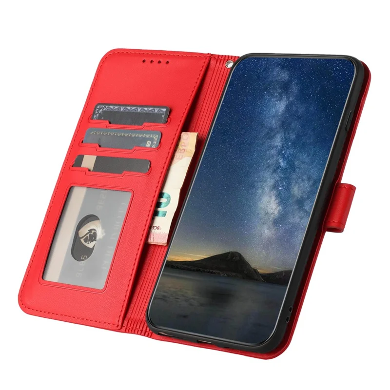 For Xiaomi Redmi Note 13 Pro 5G / Poco X6 5G Phone Cases Mandala Flower Leather Wallet Mobile Cover with Strap - Red
