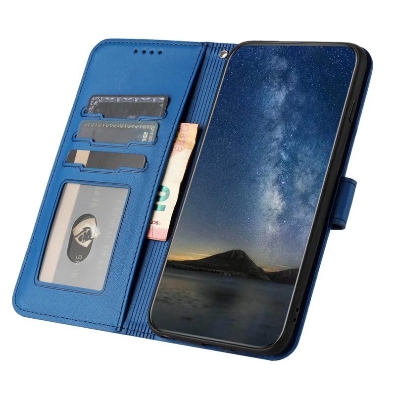 For Xiaomi Redmi Note 13 5G Phone Cases Mandala Flower Leather Wallet Mobile Cover with Strap - Sapphire