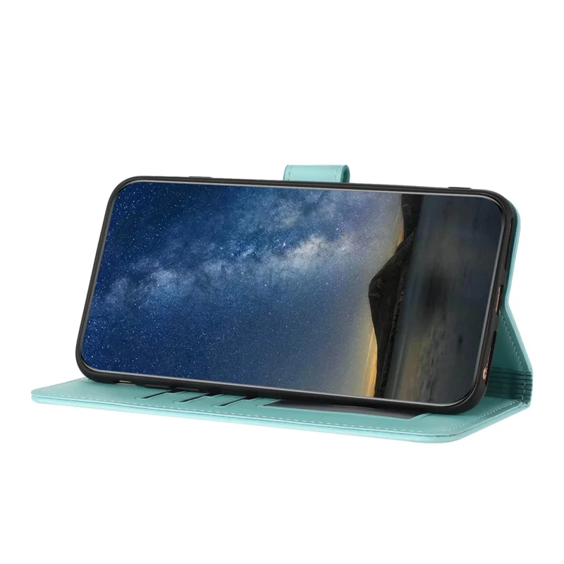 For Xiaomi Redmi Note 13 Pro 4G / Poco M6 Pro 4G Phone Cases Mandala Flower Leather Wallet Mobile Cover with Strap - Baby Blue