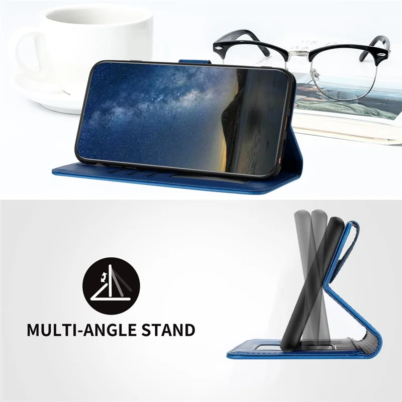 For Xiaomi Redmi Note 13 Pro 4G / Poco M6 Pro 4G Phone Cases Mandala Flower Leather Wallet Mobile Cover with Strap - Sapphire