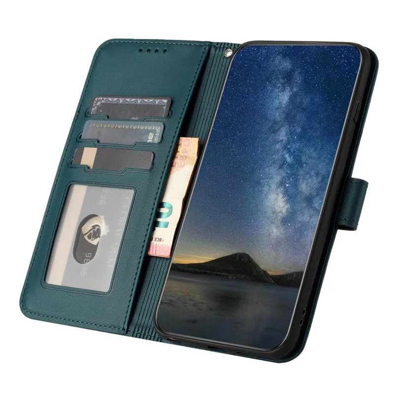 For Xiaomi Redmi Note 13 Pro 4G / Poco M6 Pro 4G Phone Cases Mandala Flower Leather Wallet Mobile Cover with Strap - Blackish Green