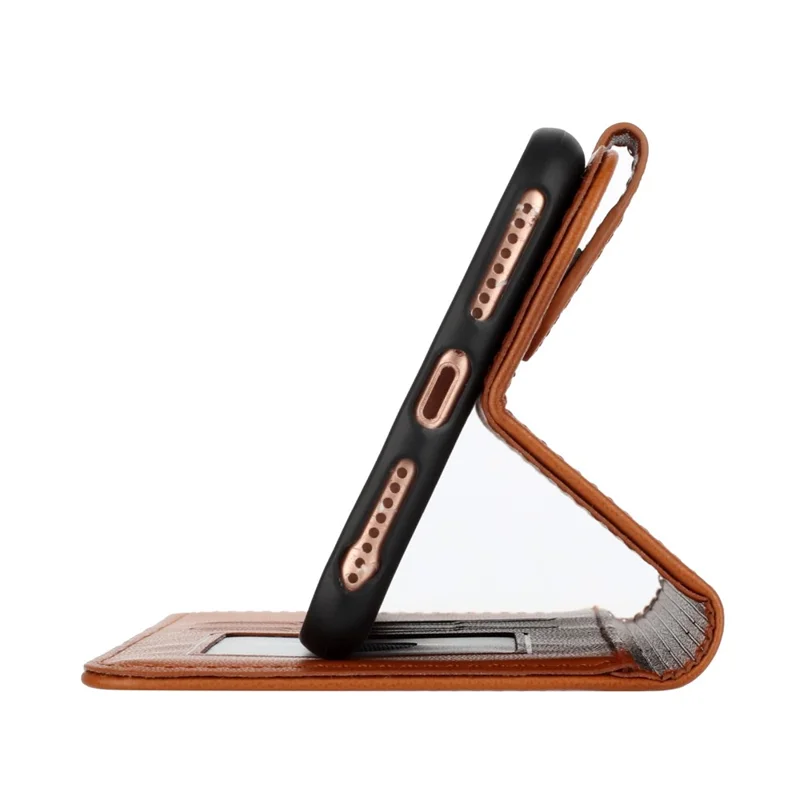 YX0050 Para Xiaomi Redmi Note 13 Pro 4G / Poco M6 Pro 4G Wallet Phone Case Anti-Drop Leather Folio Flip Case - Coffee