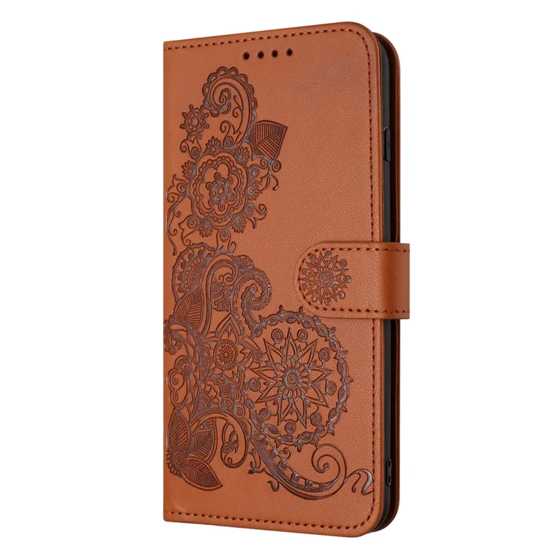 YX0050 Para Xiaomi Redmi Note 13 Pro 4G / Poco M6 Pro 4G Wallet Phone Case Anti-Drop Leather Folio Flip Case - Coffee