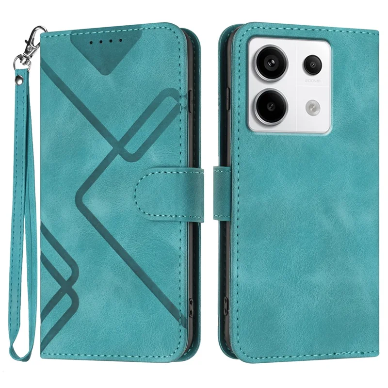 YX0040 For Xiaomi Redmi Note 13 Pro 4G / Poco M6 Pro 4G Case Imprinted Leather Mobile Phone Cover - Baby Blue