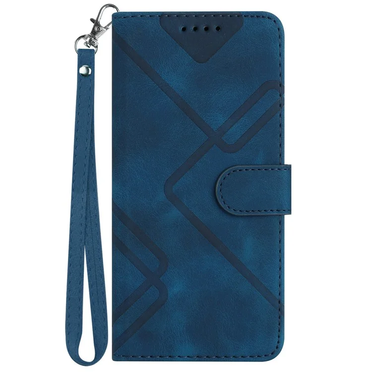 YX0040 für Google Pixel 9 / Pixel 9 Pro Geprägte Lederhülle mit Ständer, stoßfest und Smart Phone Cover - Saphir