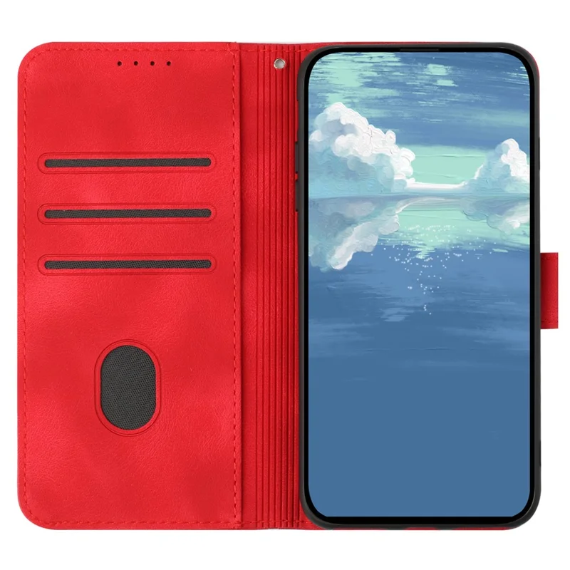 YX0040 For Google Pixel 9 / Pixel 9 Pro Imprinted Case Leather Stand Shockproof Smart Phone Cover - Red