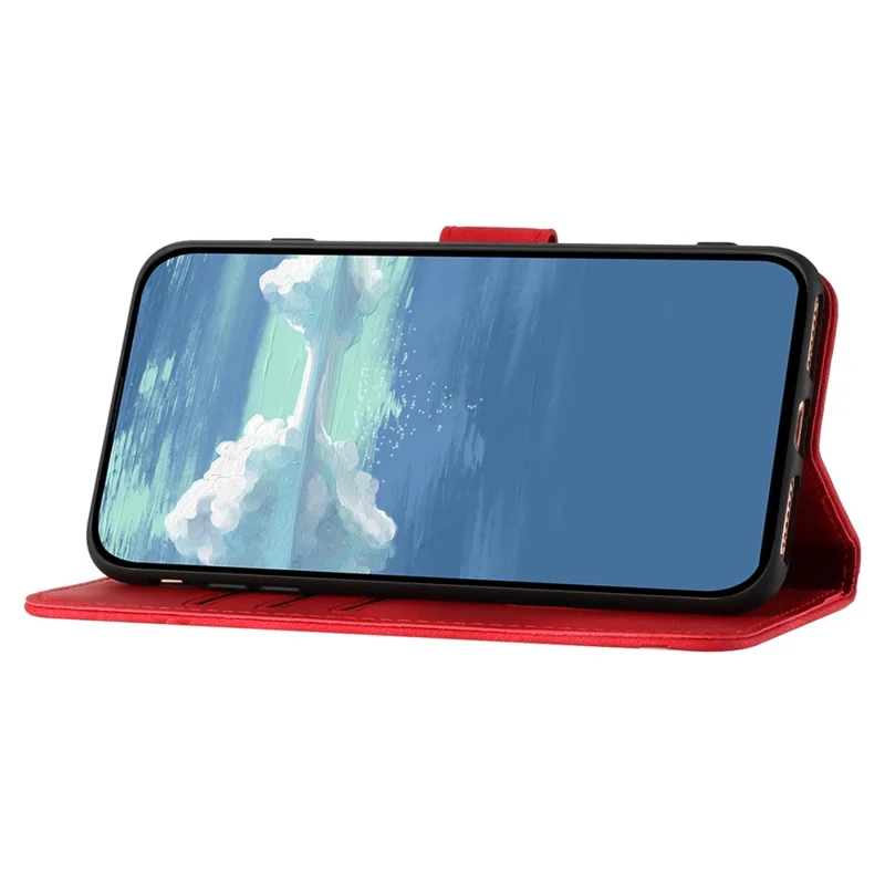 YX0040 For Google Pixel 9 / Pixel 9 Pro Imprinted Case Leather Stand Shockproof Smart Phone Cover - Red