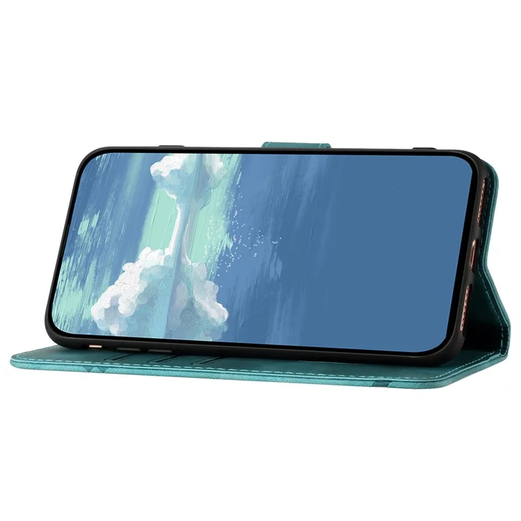 YX0040 Para Xiaomi Redmi Note 13 Pro 5G / Poco X6 5G Funda Impresa de Cuero Resistente a los Golpes y Cartera de Teléfono - Azul Bebé