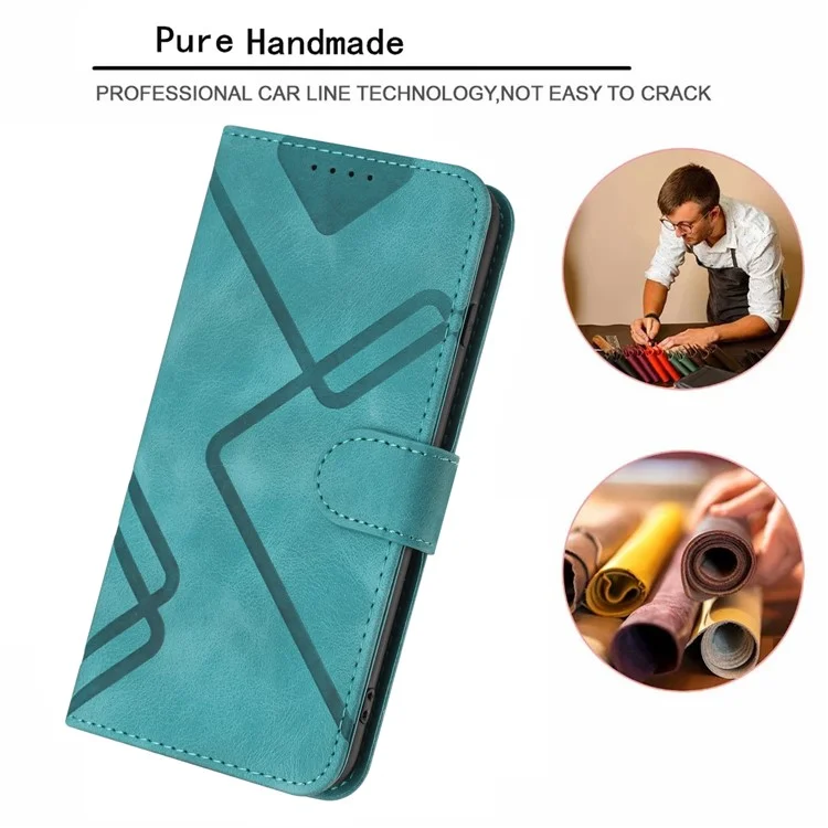 YX0040 Para Xiaomi Redmi Note 13 Pro 5G / Poco X6 5G Funda Impresa de Cuero Resistente a los Golpes y Cartera de Teléfono - Azul Bebé