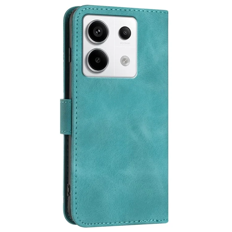 YX0040 Para Xiaomi Redmi Note 13 Pro 5G / Poco X6 5G Funda Impresa de Cuero Resistente a los Golpes y Cartera de Teléfono - Azul Bebé