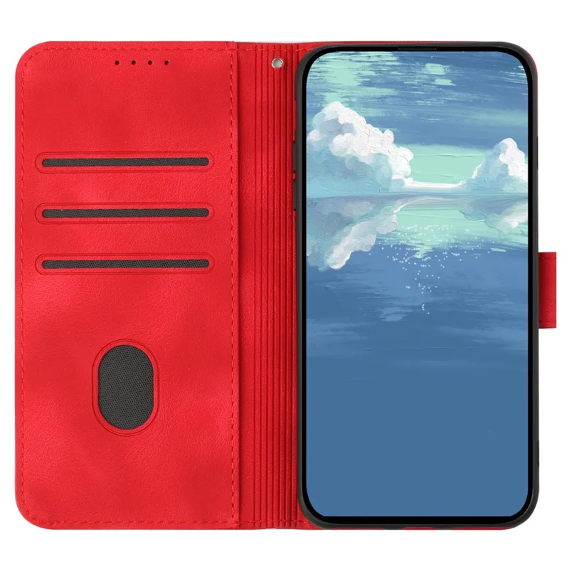 YX0040 For Xiaomi Redmi Note 13 Pro 5G / Poco X6 5G Case Imprinted Leather Shockproof Wallet Phone Cover - Red