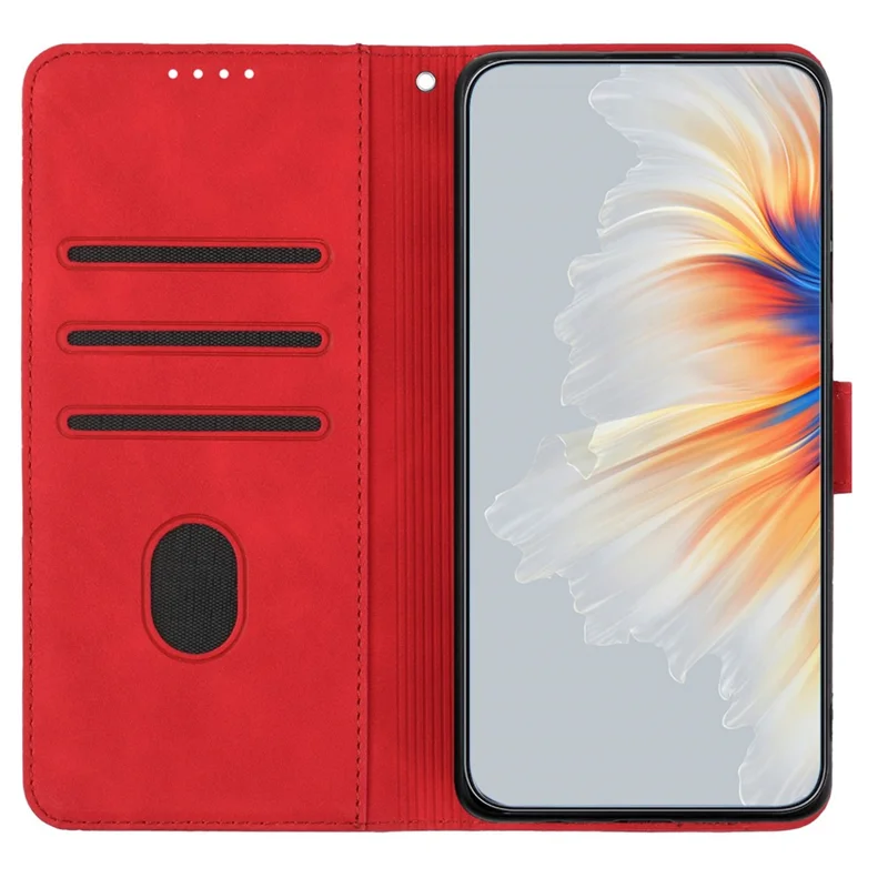 YX003 For Xiaomi Redmi Note 13 5G Leather Case Wallet Stand Full Protection Imprinted Phone Case - Red