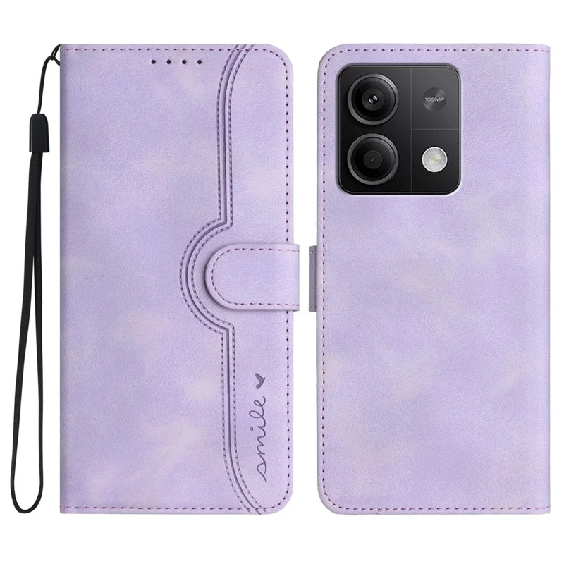 YX003 For Xiaomi Redmi Note 13 5G Leather Case Wallet Stand Full Protection Imprinted Phone Case - Purple